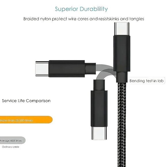 New 6 ft USB Type-C High-Speed Fast Charging Cable For Android Phones Tablets - Picture 6 of 7